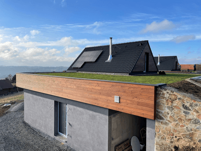 Ukázka realizace zelené střechy v Klokočné